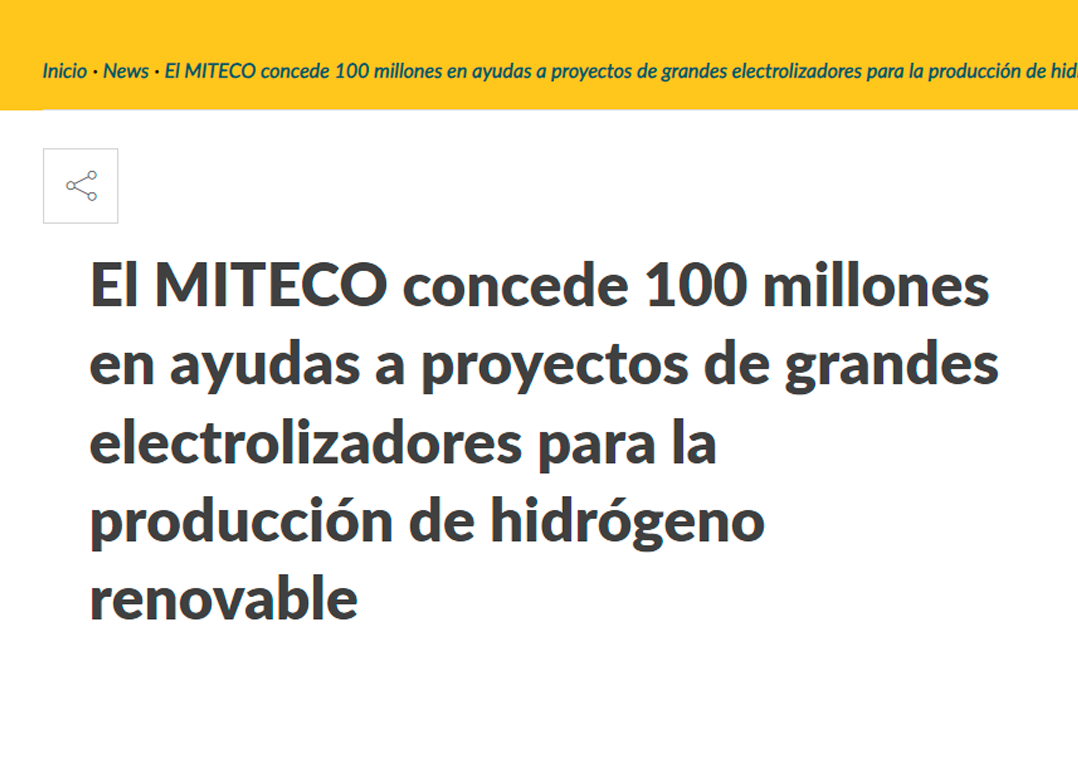 Idae: El MITECO concede 100 millones en ayudas a proyectos de grandes ...